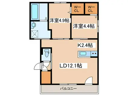 IL DECO 356(2LDK/1階)の間取り写真