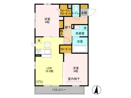 サンクレールA(2LDK/1階)の間取り写真