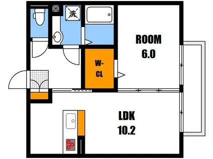 ペニーレイン(1LDK/2階)の間取り写真
