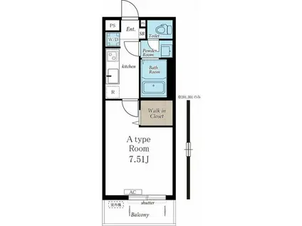 エヌエー宮城野(1K/3階)の間取り写真