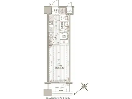 アヴァンティーク銀座2丁目(1K/8階)の間取り写真