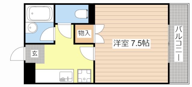 セントポーリアA(1K/2階)の間取り写真