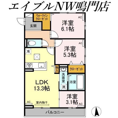ベル グランデ(3LDK/1階)の間取り写真