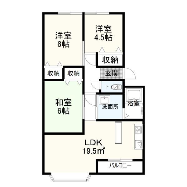 グローバルタウンKII(3LDK/3階)の間取り写真