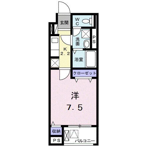 JIN PRECIOUSジン(1K/1階)の間取り写真