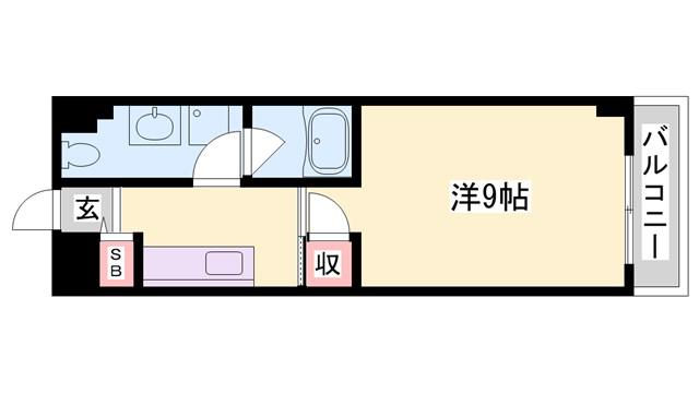 ラ・シュエット(1K/4階)の間取り写真