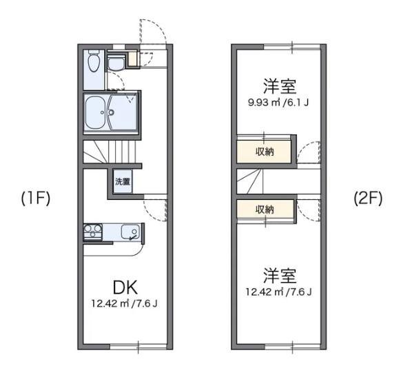レオパレスロワール三条A(2DK/1階)の間取り写真