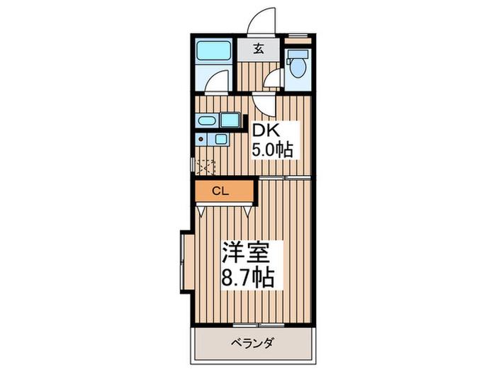 エクセレント瑞穂(1DK/2階)の間取り写真