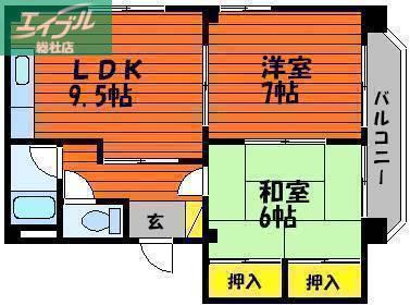 寿マンション(2LDK/1階)の間取り写真