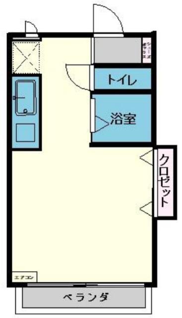 フジメイトC(ワンルーム/1階)の間取り写真