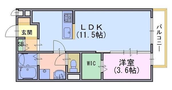アローレ大北(1LDK/1階)の間取り写真