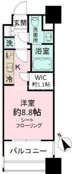 パークアクシス福岡県庁前(ワンルーム/12階)の間取り写真