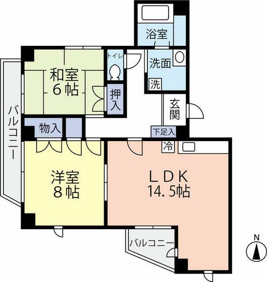ミナミマチマンション(2LDK/3階)の間取り写真