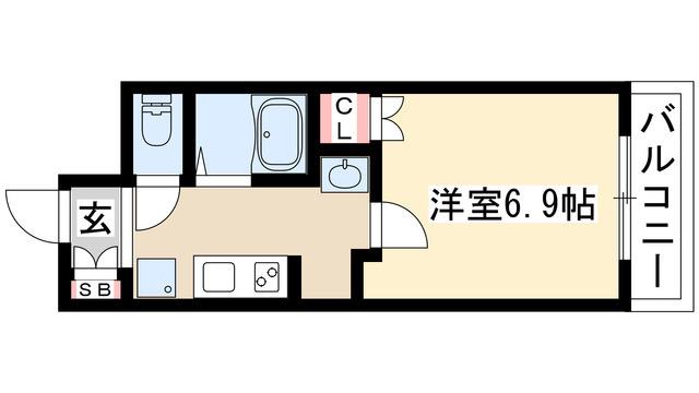 ヒルズ・フドー(1K/5階)の間取り写真