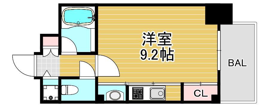 ラナップスクエアー福島(1K/7階)の間取り写真
