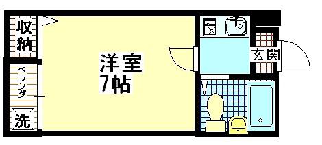 宝持ホワイトハイツ(1K/4階)の間取り写真