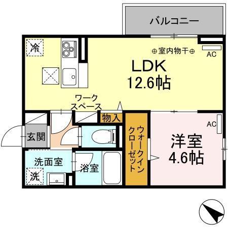 VISTA(1LDK/1階)の間取り写真