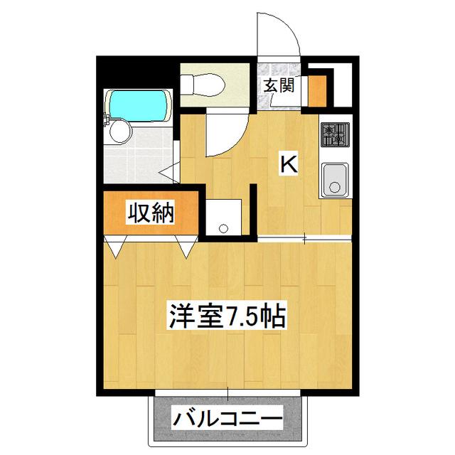 メゾンドアミー(1K/2階)の間取り写真
