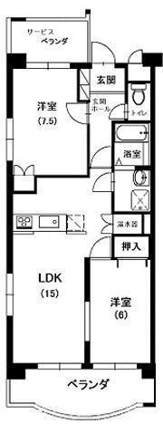 ルリ・ラピス(2LDK/2階)の間取り写真