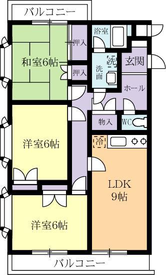 メゾン・ド・桜(3LDK/1階)の間取り写真