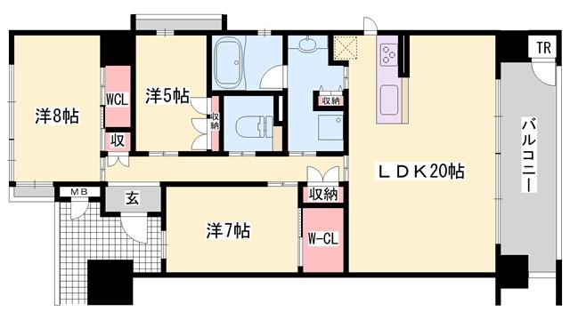 ネバーランド姫路駅前(3LDK/7階)の間取り写真