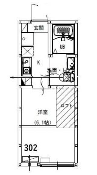 アルサーヴ千葉(1K/3階)の間取り写真