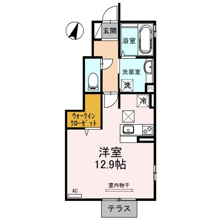 MANOIRII(ワンルーム/1階)の間取り写真
