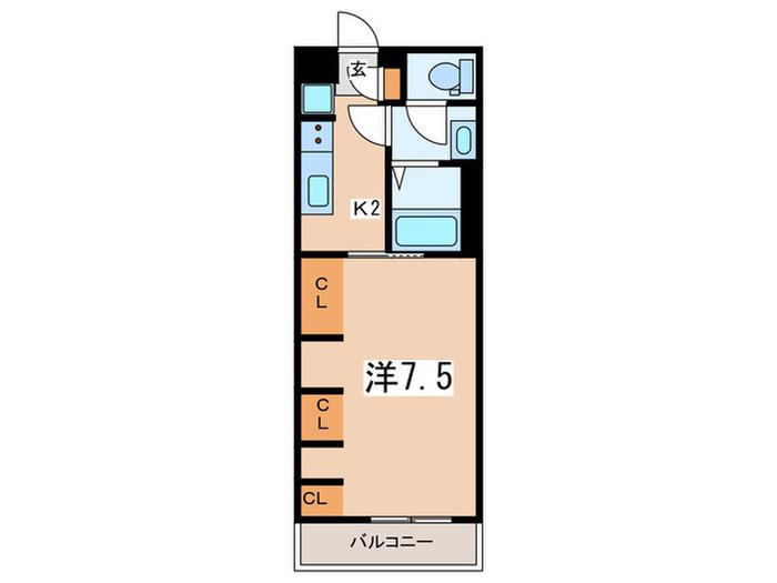 リブリライヴ湘南(1K/1階)の間取り写真