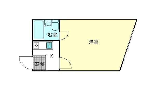 諏訪東生駒ビル(1K/3階)の間取り写真