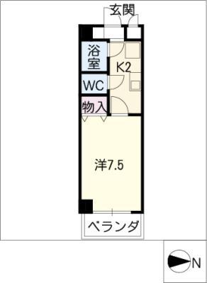 アーバンビル早川(1K/4階)の間取り写真