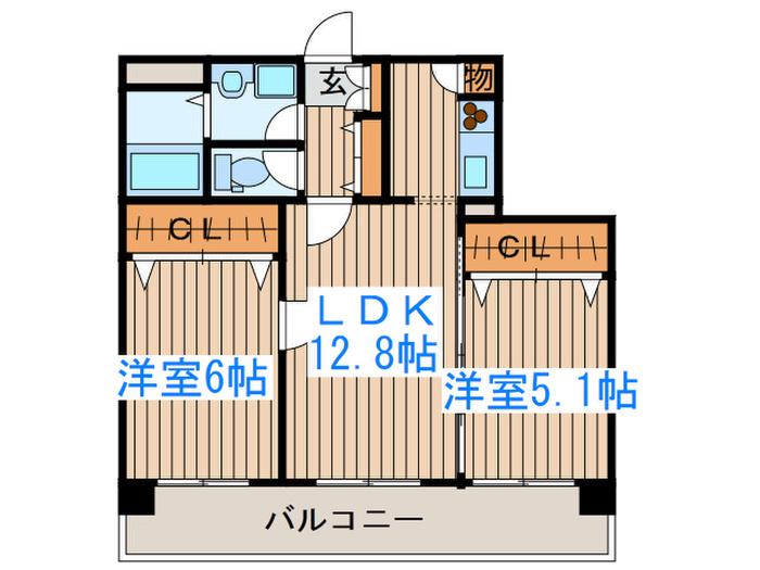 グランジュールマンション高砂駅前(2LDK/12階)の間取り写真