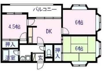 コーポ宮崎(3DK/1階)の間取り写真