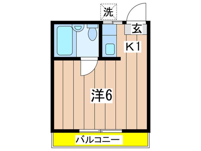 ダイヤハイツ(1K/1階)の間取り写真