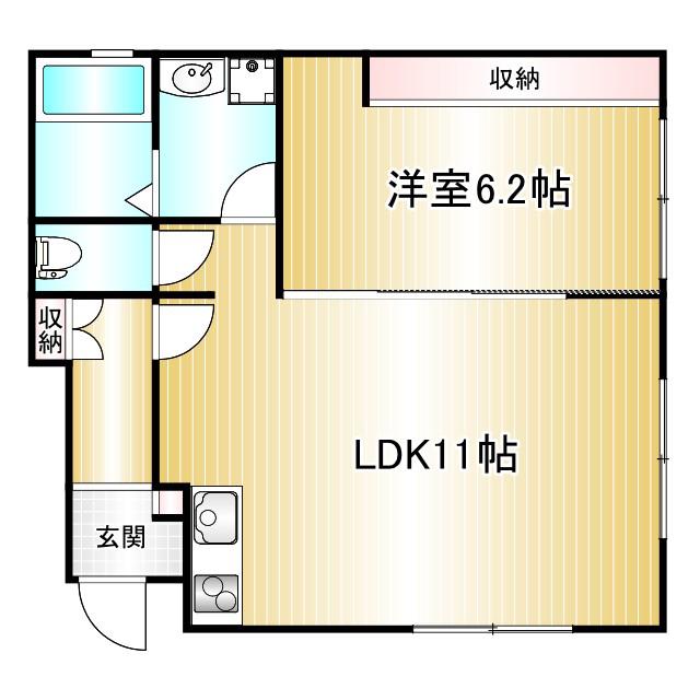 メゾンササ(1LDK/1階)の間取り写真