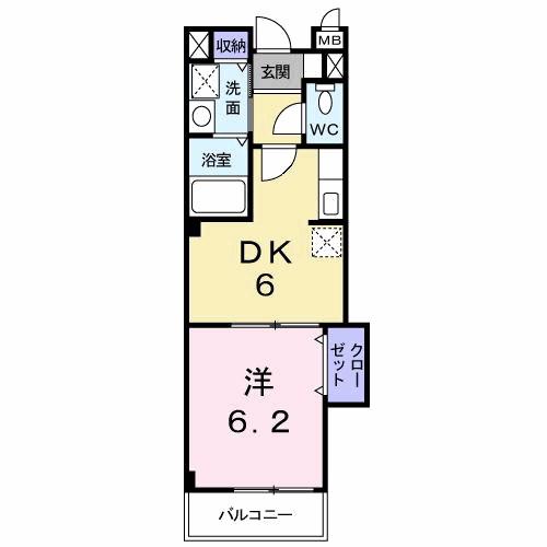 ボヌ-ルレジダンスTM(1DK/1階)の間取り写真