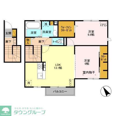 クレストフォーチュン B(2LDK/2階)の間取り写真
