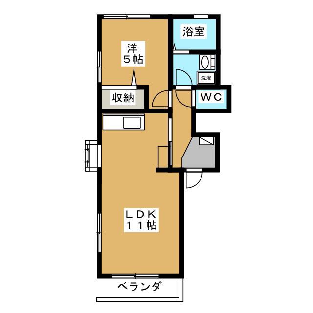 プランドールM(1LDK/1階)の間取り写真
