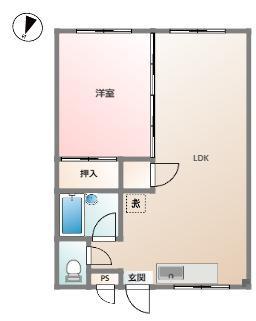 エクセルガーデン(1LDK/2階)の間取り写真