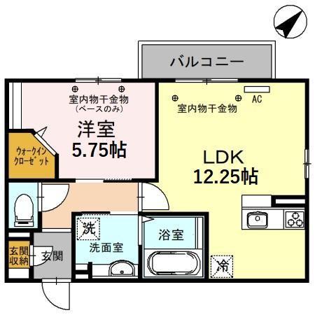 LUANA(1LDK/3階)の間取り写真