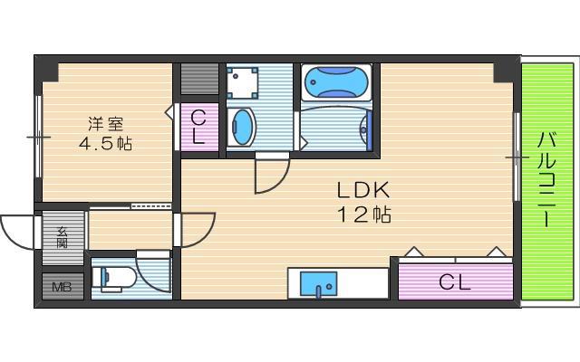 ファイブコート(1LDK/2階)の間取り写真