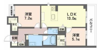 VIA SOLE 六甲道(2LDK/2階)の間取り写真