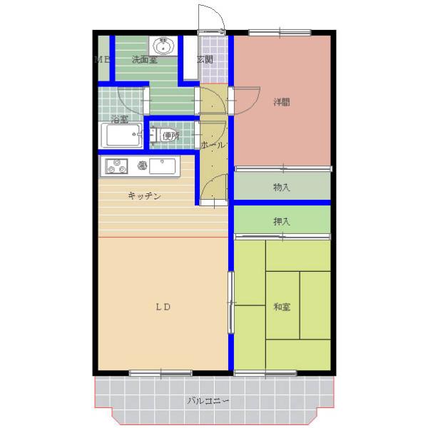 ファミール笠原(2LDK/2階)の間取り写真