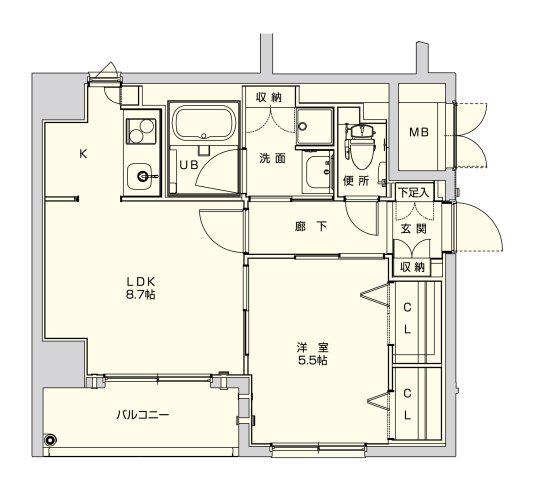 クレスティーク上町台(1LDK/10階)の間取り写真