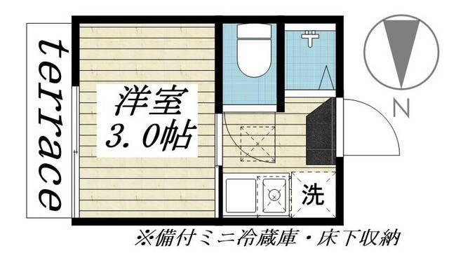 ポンデロッサ学芸大学(1K/1階)の間取り写真
