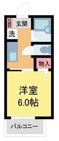 ジュリアン(1K/2階)の間取り写真