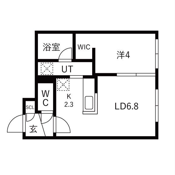 FLAP福住(1LDK/2階)の間取り写真