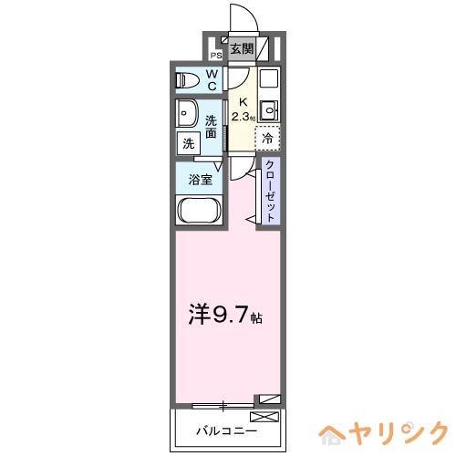 ローレル(1K/3階)の間取り写真