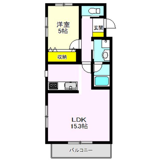 高崎栄町スターレジデンス 1404号(1LDK/4階)の間取り写真