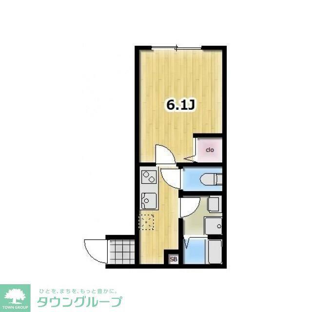 AMBITION入間川(1K/1階)の間取り写真