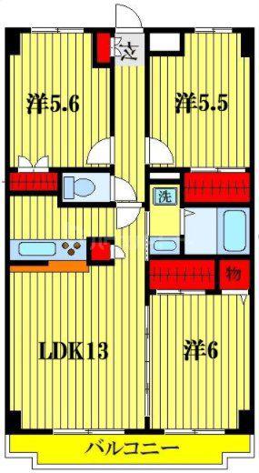 TS GARDEN新検見川I(3LDK/1階)の間取り写真